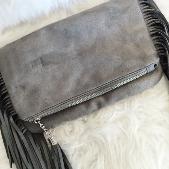 Gray Suede Bag - Picture 1 of 3